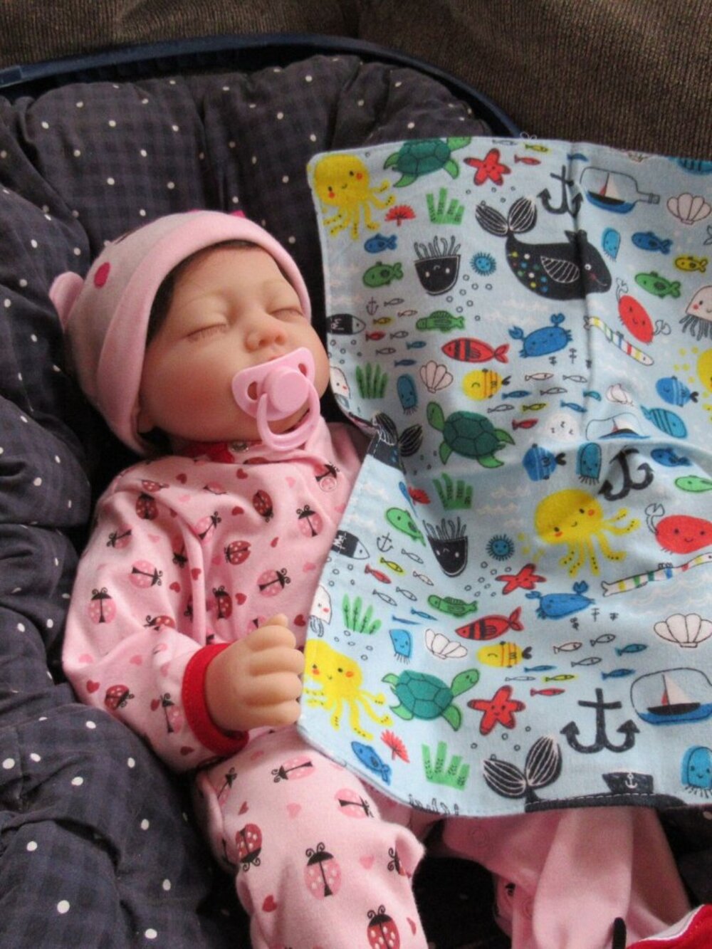 Ocean Flannel Burp Cloth: Reversible Baby Changing Pad